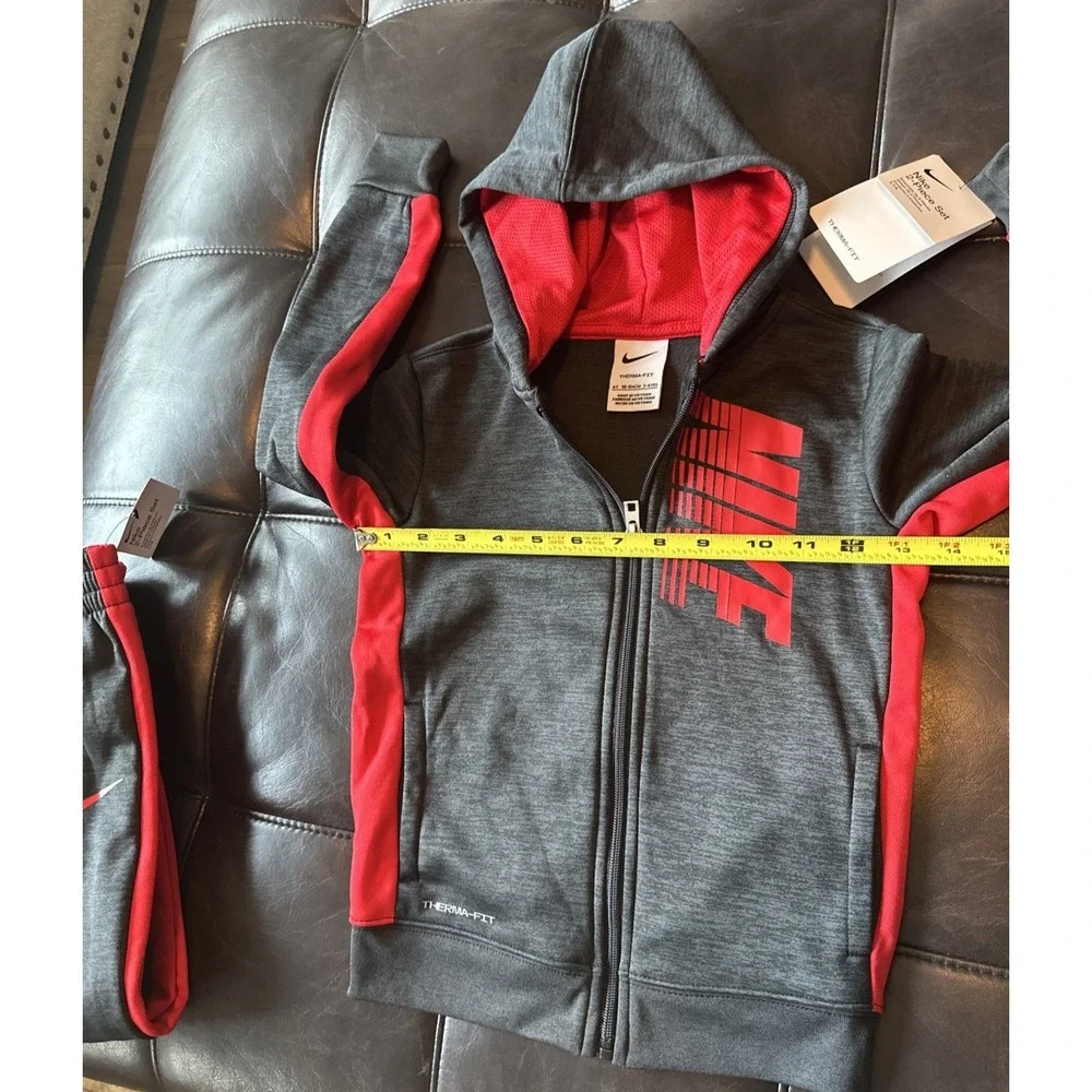 Nike Toddler Boys Size 4T 2-Pc Track Zip Jacket & Jogger Pants Set Black Heather